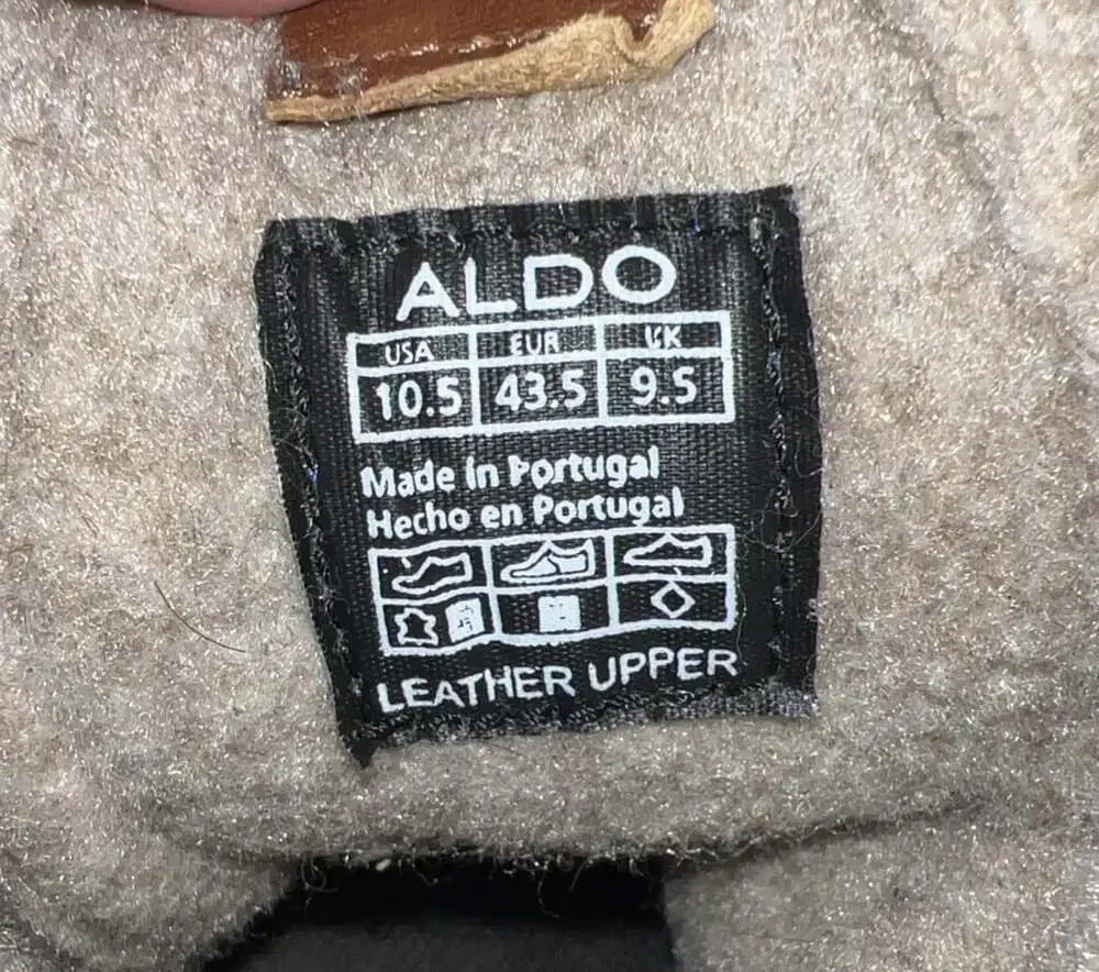 Aldo Leather Boots Mens 10.5 Brown Zip Up & Tie Casual Fall Warm Insulated